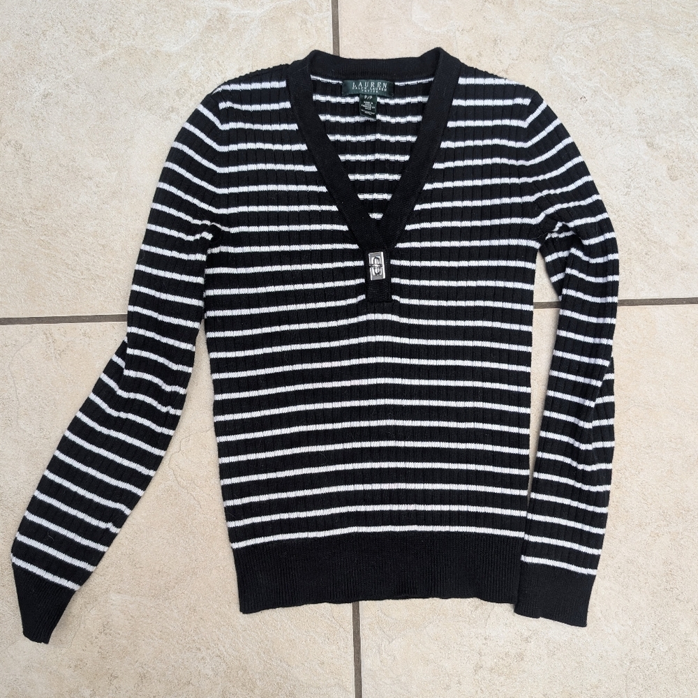 Ralph Lauren Black and White Knit Sweater
